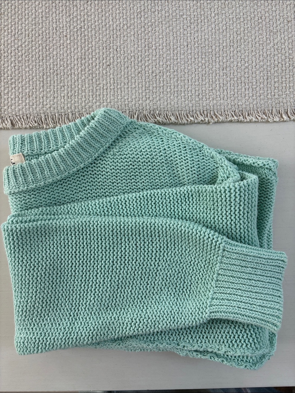 We The Free Mint Green Boxy Crewneck Sweater